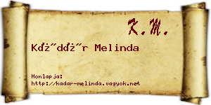 Kádár Melinda névjegykártya