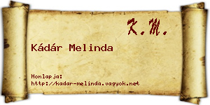 Kádár Melinda névjegykártya